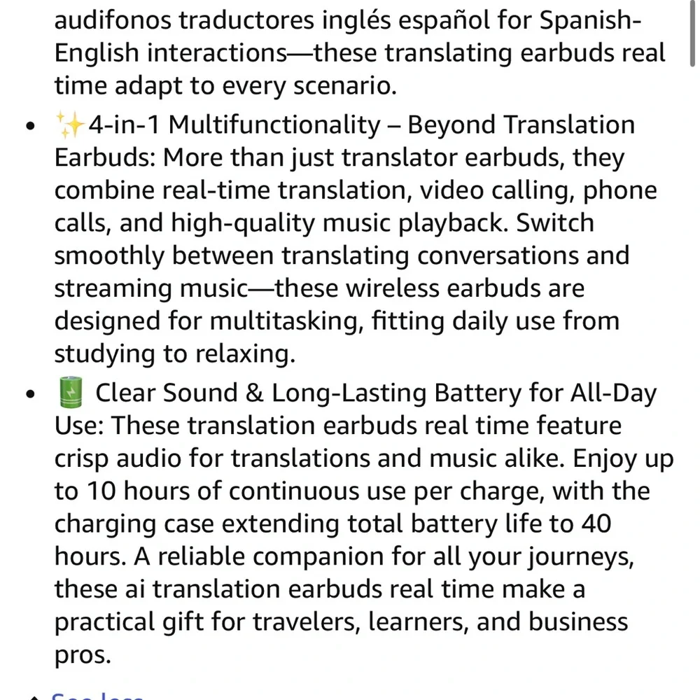 Al translation earbuds